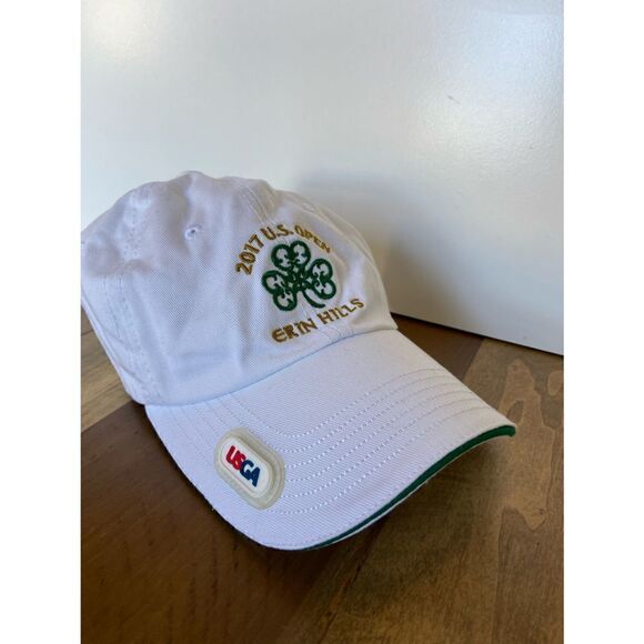 2017 US Open Erin Hills Hat Golf White Adjustable With Marker Attached - Picture 1 of 4